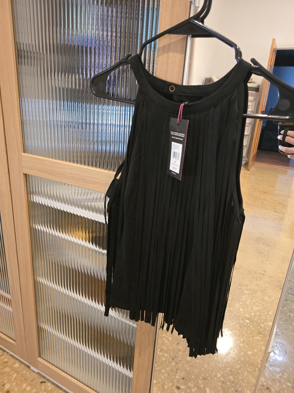 Idyllwind XS Black Western Fringe Top